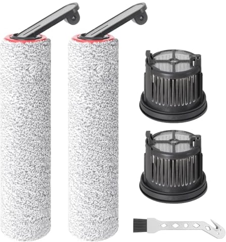 Fixbetter Rullo Spazzola di Ricambio e Filtro HEPA per Accessori per Dreame H14 / H14 Pro / H14 Dual Aspirapolvere Wet & Dry, 2 Rulli Spazzola + 2 Filtri HEPA + 1 Spazzola per la Pulizia