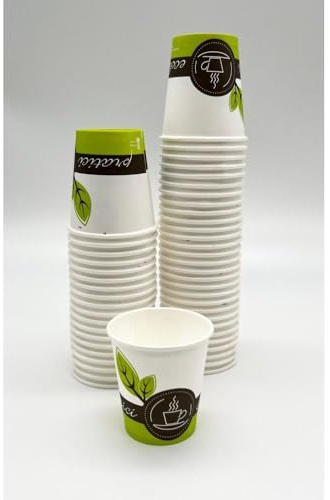 Generico 50/250/500/1000 bicchieri per caffè FREDDO da 100ml ecofriendly bicchierini di carta caffè da cartoncino USA e GETTA bicchieri caffè ecologici (500 PEZZI)