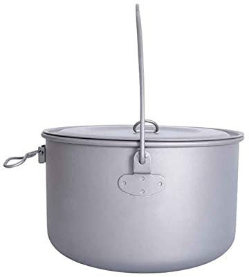 XINQIK Portable Outdoor Cooking Pot Hanging Pot For Outdoor Camping Backpacking Hiking Ultralight Portable Cooking Pot Camp Kitchen Cookware 1300ML/1950ML/2900ML(18.8x11cm)