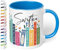 Geschenk für Musik-Fans: Kaffeetasse Bücherregal mit Best of Albums „Swiftea“ – Geschenkidee für Sänger- & Musikliebhaber - Keramik, ca. 330ml, Cambridge Blau