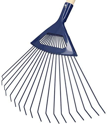 KOTARBAU® Balai à Feuilles 410 mm Râteau en Acier Râteau avec Manche en Bois 180 cm Outils de Jardinage Accessoires pour l'entretien de Votre Jardin