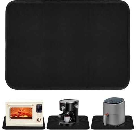 Unterlage Kaffeemaschine 60 x 40 cm Hitzeschutzmatte Airfryer Silikon Matte Küche für Arbeitsplattenschutz Rutschfest Feuerfeste Unterlage