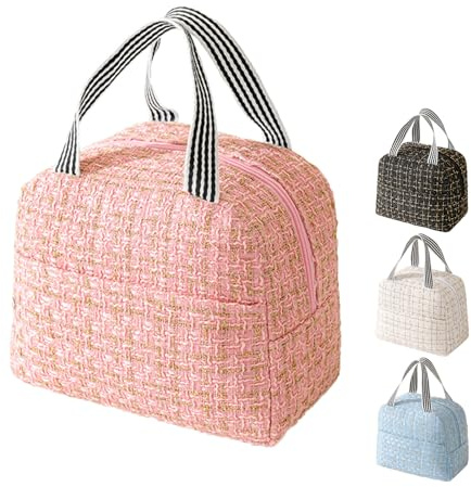 Lunch Bags for Women Insulated Lunch Bags Adults Cooler Bag Water-Resistant Thermal Leak-Proof Lunch Organizer for Children Girls Men Work Picnic Pink
