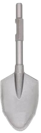 Amagogo Broca de pala de arcilla para martillo eléctrico, pala de acero, pala plana para zanjas, herramientas para excavar tierra para jardinería, accesorio, Puntiagudo