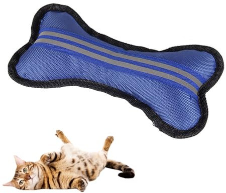 OKOVO Hundeknochen-Stoffspielzeug, weiches Oxford-Stoff, bissfest, quietschendes Kauspielzeug, Zähneknirschen, reflektierend, ausgestopfter Hund, interaktives Spielspielzeug für Hunde