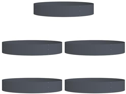 vidaXL Jardineras de Metal Antracita de | Diámetro de 120 cm, para Interior y Exterior, Material Duradero, diseño Redondo Elegante, fácil de Mantener, Juego Moderno de Soportes para Plantas, decoraci