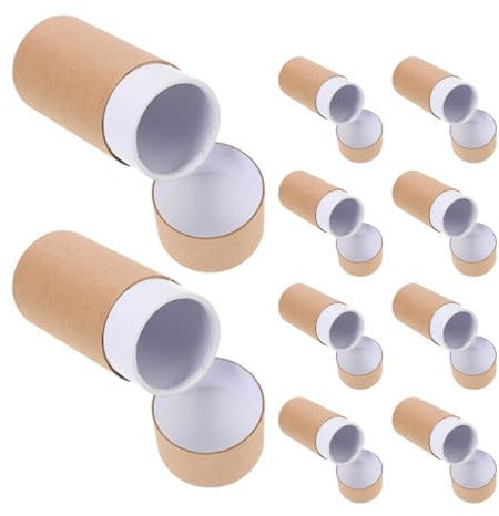 Supvox 10 Stück Kraftpapier Aufbewahrungsröhren Rund mit Deckel Verpackung für Tee Räucherstäbchen und Kosmetik Tragbare Kartonboxen für Stifte und Bastelmaterialien