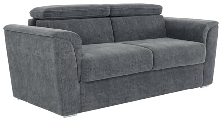 Vente-unique - Schlafsofa 3 Rizora - Polyester - anthrazitgrau