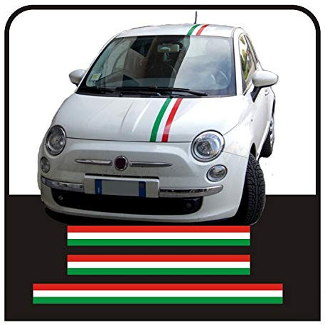 GRAFIC Aufkleber für Autos Bands und Motorrad Aufkleber Motorhaube, Dach und Kofferraum dreifarbigen Streifen Italien und Deutschland Sticker Deals (EINE ANDERE Color (Kontakt))