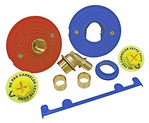 SOMATHERM FOR YOU, Kit Fixoplac V2 pour Bain/Douche - Raccords Coudés à Sertir Femelle 15/21, Tube PER 10/12, Système Breveté, Adaptable sur Plaque de Plâtre, Étanche RT2012