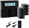 Blumax 2X Akku NP-F550 6600mAh + Doppelladegerät kompatibel mit Sony NPF550 Dual Charger NP-F970 NP-F960 NP-F750 | 2 Akkus gleichzeitig Laden
