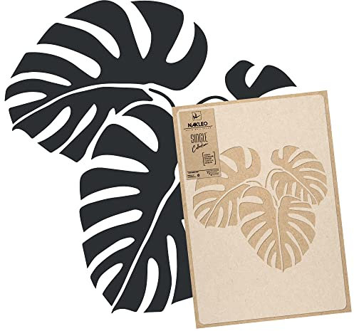NAKLEO Blumen Große Malschablonen 43x64 cm, Tropisches Monstera Blatt Muster, Wiederverwendbare Kunststoff Wandschablone, Dekoration DIY Handwerk, Holz Wand Stoff Stein