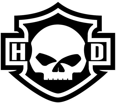 Aufkleber für Retro-Helm, reflektierend, Harley Davidson Totenkopf