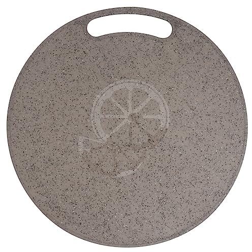 Cabilock Kitchen Cutting Board, Round Plastic Chopping Board, Hangable Fruit Vegetables Cutting Block with Handles for Kitchens Home Restaurant Pub 31x0.5cm