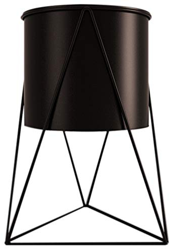 LQNB GéOméTrique Le Support de Pot de Fleur en MéTal Durable IntéRieur Porte-Plante de Jardin JardinièRe D'Affichage Fleur de Fer Fournitures de Jardinage sur Pied Noir