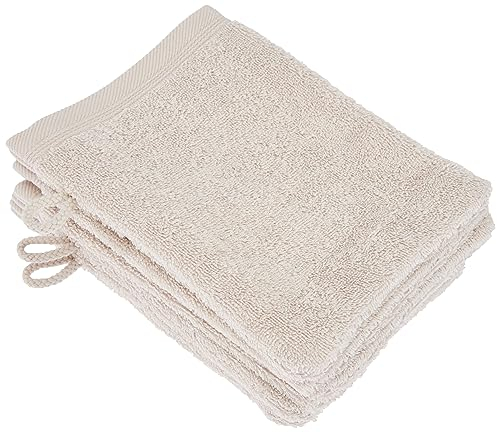 De Witte Lietaer Contessa Gants de Toilette, Cotton, Sand, 6gants