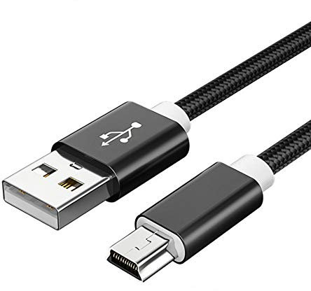 Cable Mini USB 3M USB 2.0 a Mini B Cable Cargador y Transferencia de Datos Compatible con Dash Cam, Controlador PS3, Reproductor MP3, PDA, Cámara, Escáner y Más Dispositivos Mini USB (Negro)