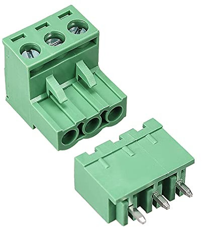 sourcing map 3 Pin 5.08mm Pitch Maschio Femmina PCB Morsettiera Vite 10 Set