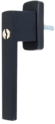 Aluminium Fenstergriff Quadrat abschließbar, Farbe:Grau RAL 7016, Stiftlänge:35mm