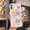 EYZUTAK Case for iPhone SE(5G) 2022 iPhone 7 iPhone 8 iPhone SE 2020, Bling Glitter Sequin Handmade Real Dried Flower Leaf Embedded Pressed Floral Soft Rubber TPU Bumper Back Cover - Blue+Pink