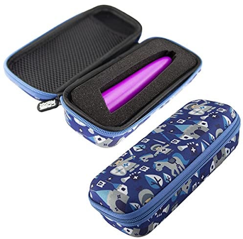 caseroxx Tasche für TipToi in Blau-Rittermuster, Transport Aufbewahrung Etui Hülle