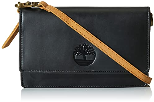 Timberland Damen Leather Crossbody Bag Wallet Purse Umhängetasche aus RFID-Leder, Schwarz (Altroz)