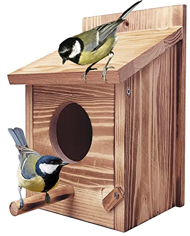 Nistkasten Für Vögel Für Draußen, Vogelhaus Wetterfest Zum Hängen, Vogelhäuschen Holz Klein, Garten Naturholz Vogelnistkasten Für Meise Amseln Blaumeise Rotkehlchen Kanarienvögel Spatzen Wandmontage