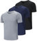 Cimic 3er Pack Sport Tshirts Herren Funktionsshirt Sportshirt Herren Kurzarm T Shirt Atmungsaktive Trainingsshirt Männer Fitness Gym Laufshirt Wandershirt Men Set (590-Black Grey Navy-L)