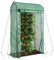 COSTWAY Gewächshaus für Tomaten, 100x50x170cm, Foliengewächshaus mit PE Gitterfolie, Gartengewächshaus mit aufrollbarer Reißverschlusstür, Tomatenhaus klein & begehbar, Stahlrahmen (grün)