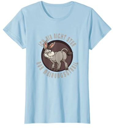 Esel, Maultier, Bauernhof, Landleben, Donkey - Ich bin nicht stur, nur Meinungsstabil. Unisex-Erwachsene Cartoon T-Shirt, Schwarz, S