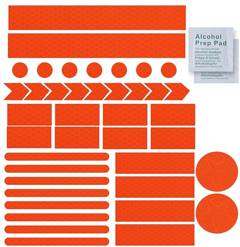 3M Diamond Grade 4084 Reflektierende Aufkleber Warnaufkleber Reflektorfolie Sicherheitswarnband Wasserdicht Reflexfolie Autos Motorräder Helm Fahrrad (Orange 40 Pieces)