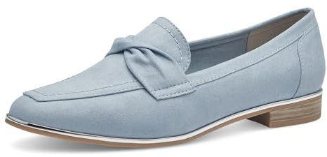MARCO TOZZI Damen Slipper mit Blockabsatz Vegan, Blau (Polar), 38 EU