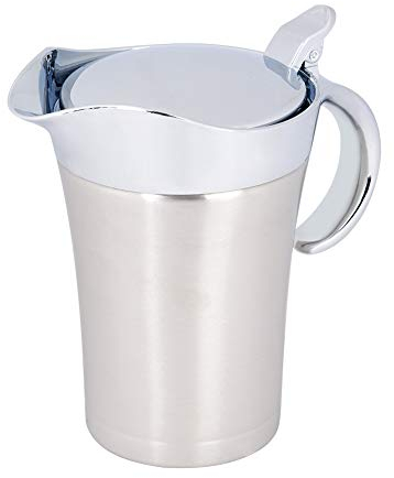 Stainless Steel Gravy Boat, 750ml Double Insulated Gravy Jug with Hinged Lid Insulated Jug for Serving Gravy, Custard, Cream, Sauce