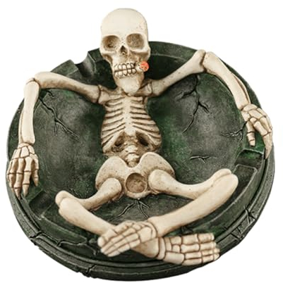 Resin Ashtray, Cigar Ashtray Cute Skull Ashtray Animal Ash Tray for Home Office Indoor and Outdoor Decoration