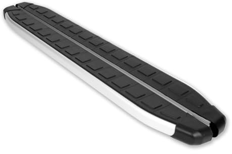 OMAC Lot de 2 marchepieds latéraux compatibles avec Renault Kadjar 2015-2022 - En aluminium - Argenté/noir