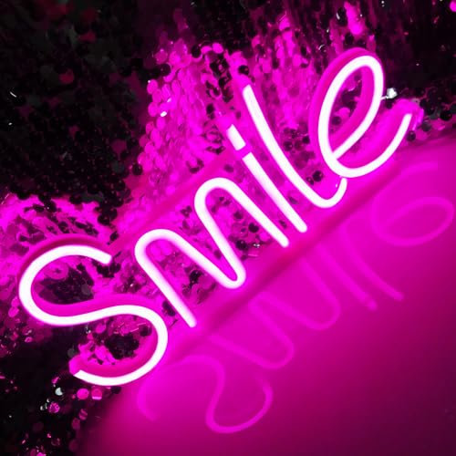 Rosa Smiley Gesicht LED Neon Schild,USB/Batterie Dual Use,für Kinder,Liebhaber,energiesparend,leicht,sicher und stabil,kann flach platziert oder an der Wand aufgehängt werden