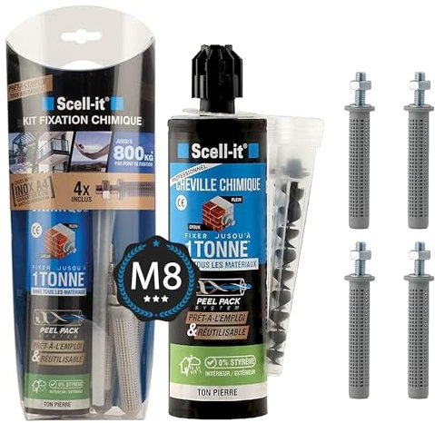 Scellement chimique M8 Kit complet (Acier)