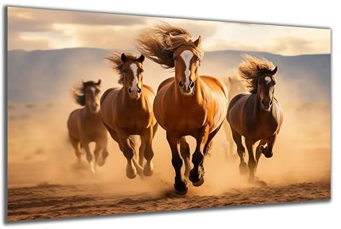 DARO Design - Wand-Bild auf 6mm HDF 70x50 cm Pferdwe Herde - Wand-Deko Bilder Geschenk