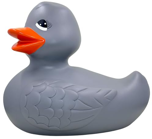 MIK funshopping Badeente Quietscheente Badewannenspielzeug (Ente XXL grau)