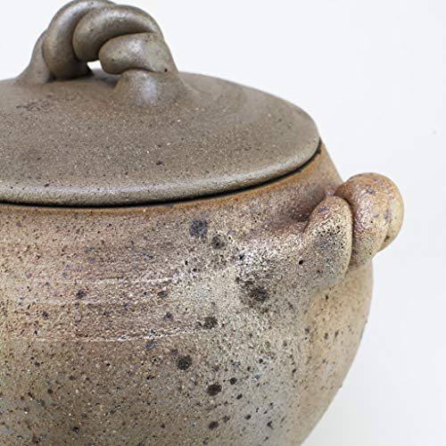 Irdener Topf,Herd Kochgeschirr,Vintage handgemachte Auflauf Tontopf,Natur glasierter Ton Kocher,Slow Cooker,Runder Auflauf mit Deckel,Gesunder Suppentopf Crock Green 5l