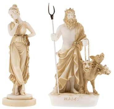 BEAUTIFUL GREEK STATUES Persephone-Statue, Göttin und Pluto Hades, Herr der Unterwelt, goldfarben, 16 cm
