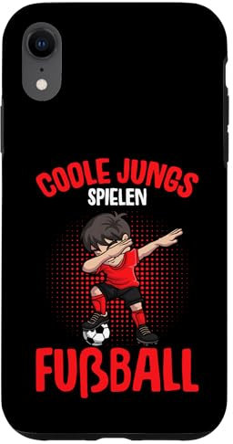 Coole Jungs spielen Fußball Fußballer Jungen Kinder Hülle für iPhone XR