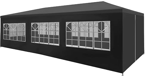 Iiaky Partyzelt 3x9 m Anthrazit Faltpavillon Wasserdicht Stabil Faltbar Bierzelt