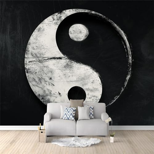 Vlies Fototapete kinderzimmer Yin-Yang-Symbol 3D Effekt 250 x 175cm - Foto Tapete für Wohnzimmer Moderne Vliestapete Wandtapete Motivtapeten Heim Dekoration