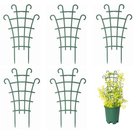DHWEKU Rankgitter 6 Stück Garten Pflanzenstütze Rankgitter für Pflanzengitter Pflanzkübel Rankhilfe für Kletterpflanzen Rankenhilfe für Pflanzen Kunststoff Pflanzen Spalier Pflanzgitter