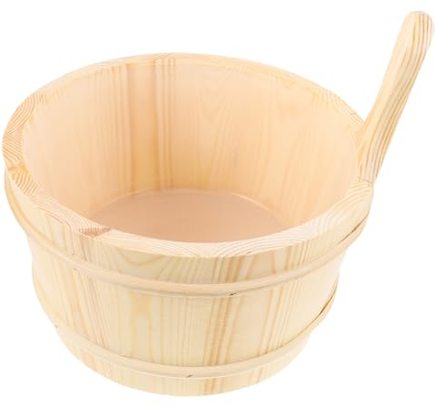 Supvox Holzfass Saunakübel Mit Griff Für Spa Und Bad Praktisches Holzfass Aus Natürlichem Material Unverzichtbares Sauna Zubehör Für Familien Und Fitnessstudios