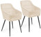 IDMarket - Lot de 2 chaises de Salle à Manger, fauteuils de Table Mady en Velours Beige