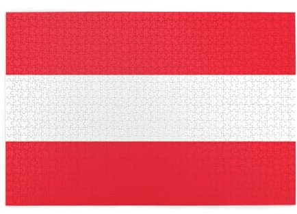 Puzzle mit österreichischer Flagge, 1000 Teile, pädagogische intellektuelle Holzpuzzles, lustige Puzzles, Stressabbau-Puzzles, 75 x 50 cm (L x B)