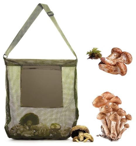 Pilz Jagdtasche,Pilz Sammeltasche,Erntesammelbeutel,Netz Pilz Futtertaschen,Sammel Jagdtasche,Verstellbarem Schultergurt,Ernte Aufbewahrungstasche für Wandern,Camping,Sammeln