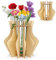 Vase für Lego Blumen 3D Vase Holz Vase 20 cm Hoch Blumenvasen Boho Nordic Minimalismus Stil für Home Decor Tischdekoration Geschenk für Lego Blumenliebhaber